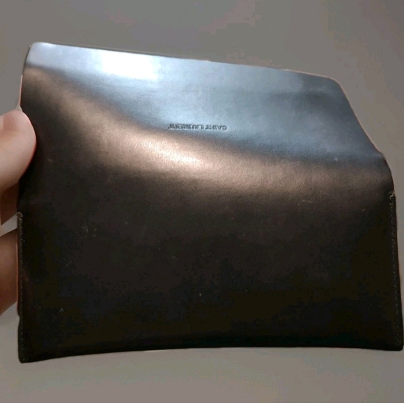 Authentic Saint Laurent Eyeglasses Sunglasses Case Black Leather Magnetic - Picture 2 of 7